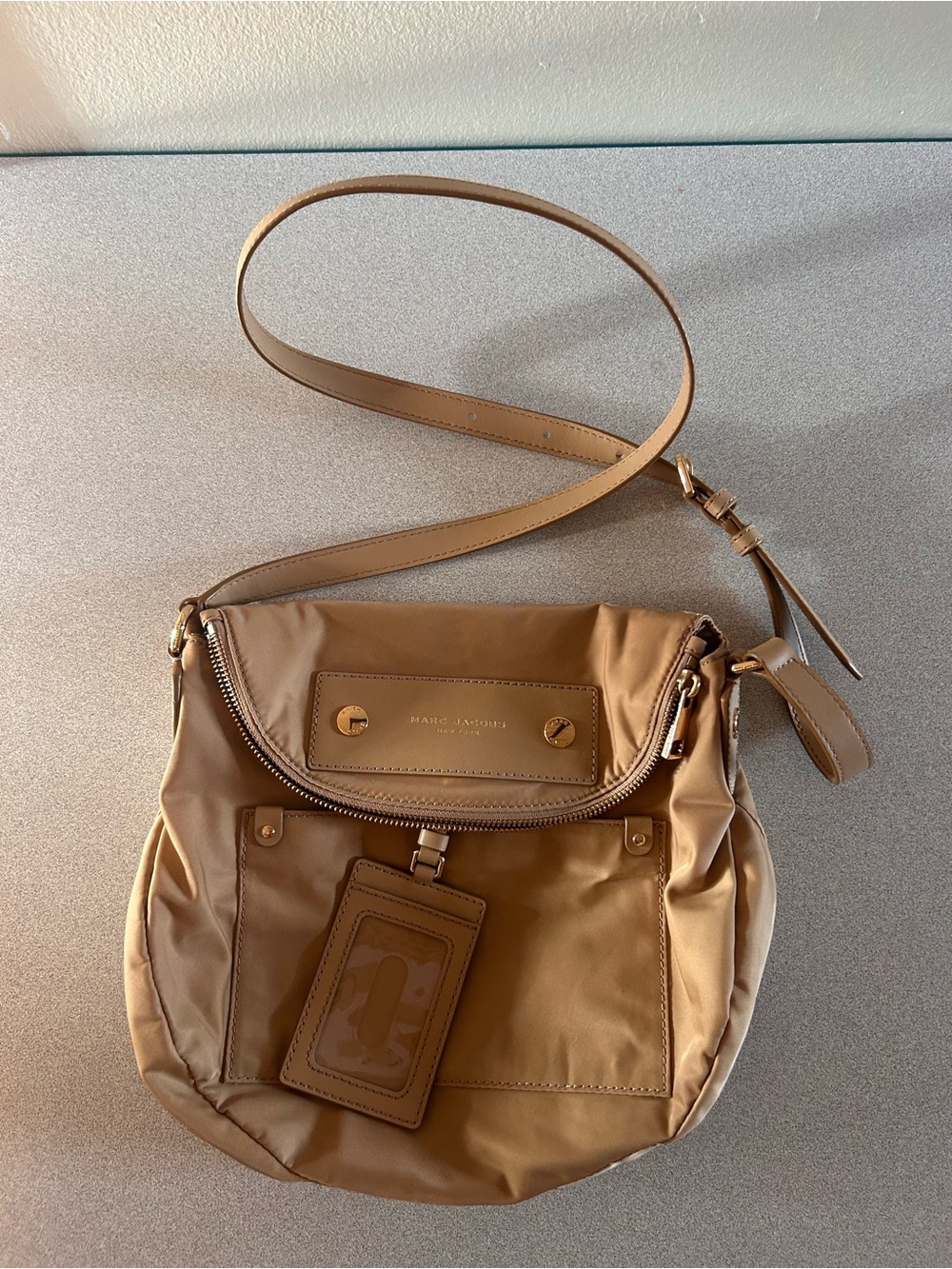 Marc Jacobs Camel/Tan Crossbody Bag with Front Pocket